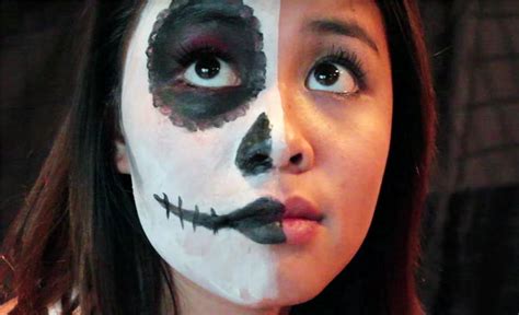 Half Face Skull Mask Makeup Tutorial Pics