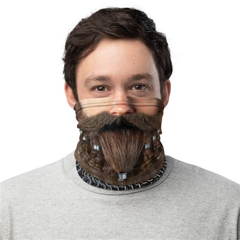 Viking Beard Face Mask Realistic Viking Beard Neck Gaiter Etsy
