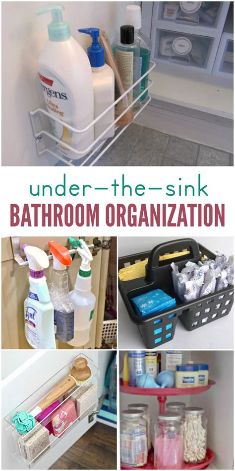 This spacious wall cupboard has an useful integrated towel bar for drying out hands, plus hid storage. 15 Ways to Organize Under the Bathroom Sink