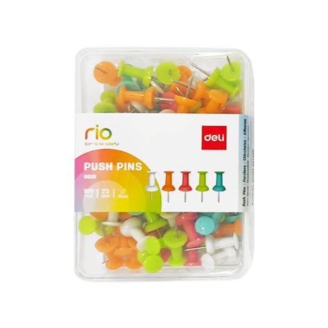 Deli Push Pins 100pack Assorted Colors Office Supplies Dubai