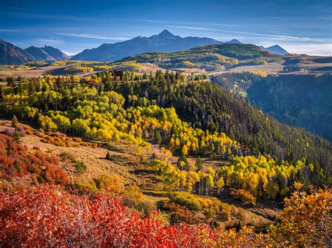 Фото США Colorado гора Осень Природа Пейзаж Деревья
