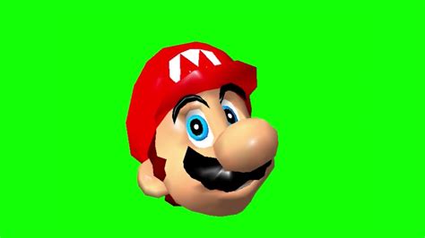 Super Mario 64 Title Screen Mario Head Greenscreen Free To Use If You