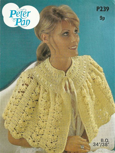 Vintage bed jackets knitting pattern booklet in quickerknit. Peter Pan P239 Vintage Crochet Pattern Bed Jacket Cardigan ...