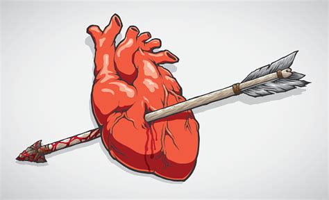 arrow through the heart stock illustration download image now istock