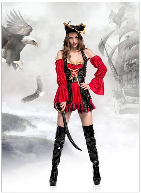 Hot Sale Adult Female Cruel Seas Captain Buccaneer Pirate Cosplay