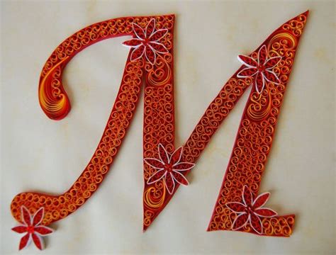 The technique is the result of my own idea and have not been taken from anyone else's. Quilled Letter M | Quilling letters, Paper quilling ...