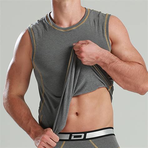 New Mens Thermal Undershirts High Elasticty Sleeveless Tank Tops