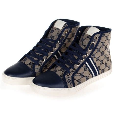 Guccishoes Gucci Gucci Shoes Gucci Mens Blue Leather With Canvas