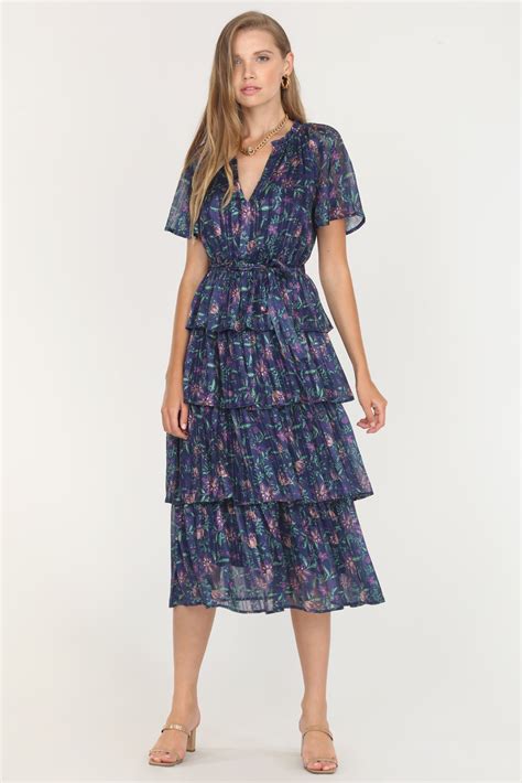 Sue Tiered Midi Dress Adelyn Rae