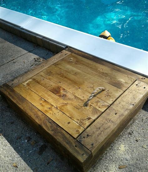 In Ground Pool Skimmer Cover Made From Wooden Pallets Pool Skimmer