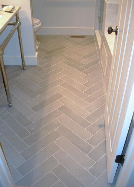 Bathroom Flooring Light Tile In Herringbone Pattern Bathroom Floor