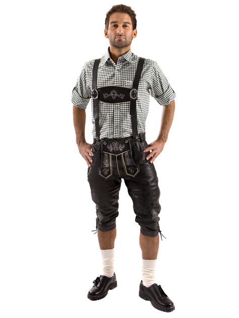 Bavarian Lederhosen Korbinian Nappa Black