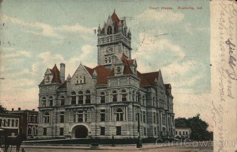 Court House Rushville In Postcard