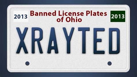 Banned License Plates Of Ohio