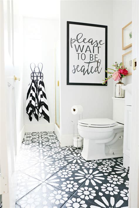 Yet bathroom floors receive a lot of attention. DIY Painted Stencil Bathroom Floor - The Home Depot Blog