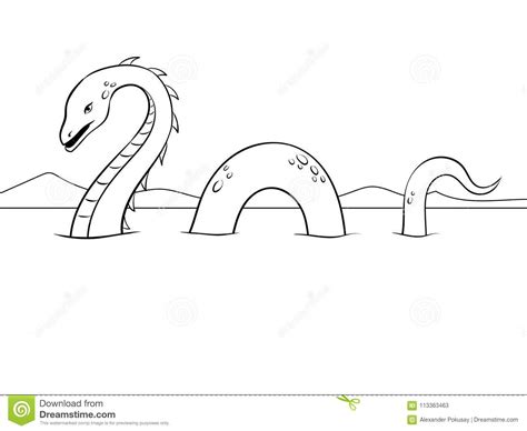 Free printable loch ness monster coloring page for kids to download, loch ness monster coloring pages Nessie Monster Coloring Vector Illustration Stock Vector ...
