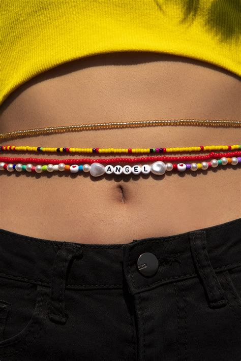 Hilda Jarum Multicolor Beaded Waist Chain Pcs Body Jewelry Blush Mark