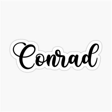 Conrad Name Handwritten Calligraphy Sticker For Sale By Yelenastore