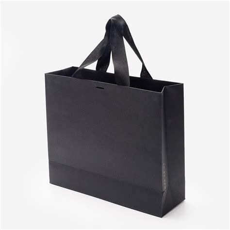 Wholesale Luxury Matte Black T Shopping Paper Bag With Logo For