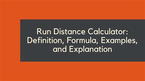 Run Distance Calculator Calculate Your Running Distance With Ease
