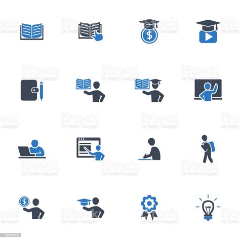 Studying And Learning Icons Stock Illustration Download Image Now