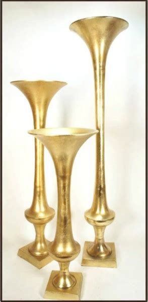 28″ Gold Trumpet Vase Art Pancake Party And Wedding Rental