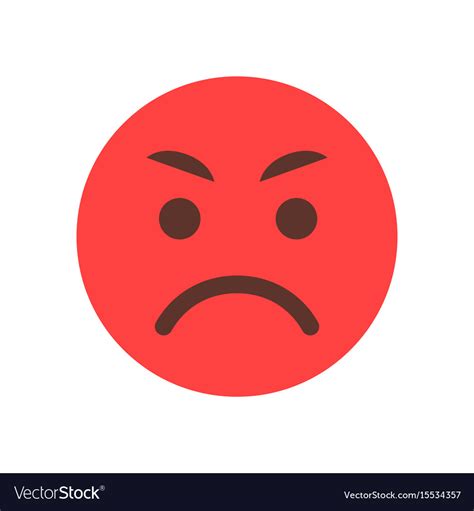 Red Angry Cartoon Face Emoji People Emotion Icon Vector Image