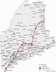 Maine State Road Map with Census Information
