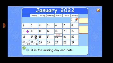 Starfall Calendar For January 9th 2022 For The 2nd Time Youtube