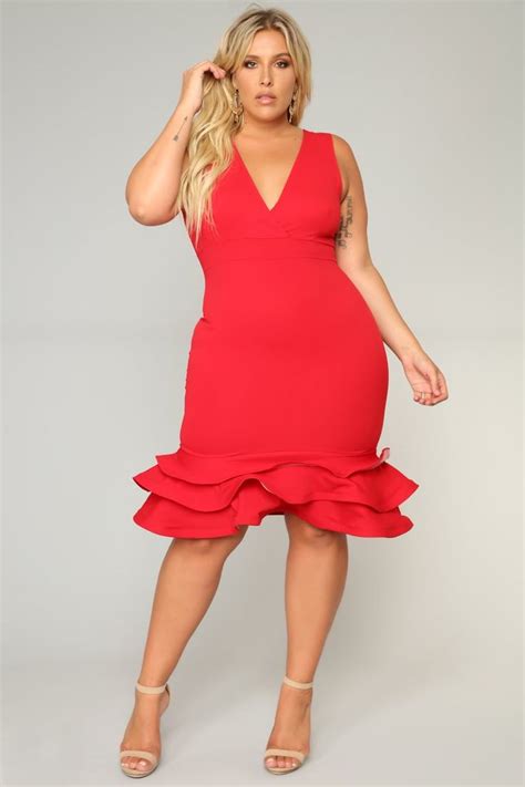 Dates With Babe Ruffle Dress Red Red Dress Plus Size Cocktail