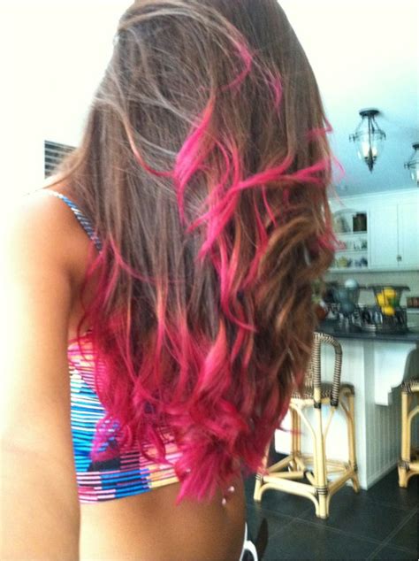 Pink Dip Dye Pink Hair Tips Dipped Hair Hair Color Dip Dye