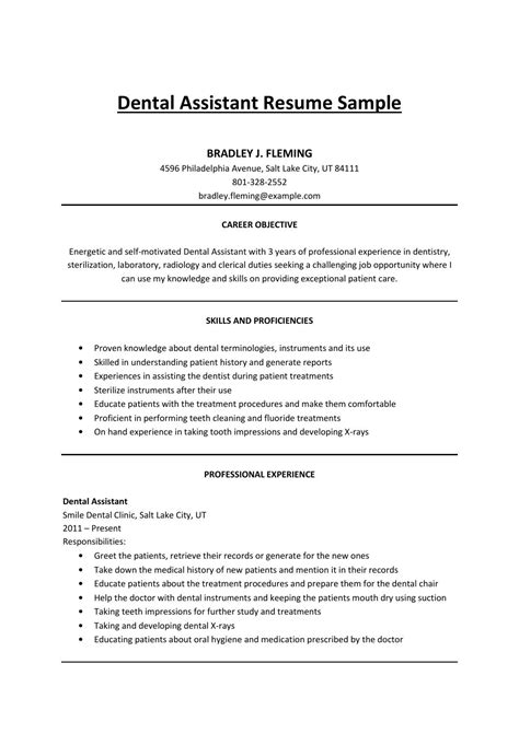 A dental assistant will be called upon to complete many tasks. Dental assistant resume sample by Mark Stone - Issuu