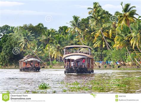 Traditional Indian Houseboat In Kerala India Editorial Image