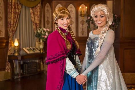 anna and elsa now at fantasy land s princess fairytale hall