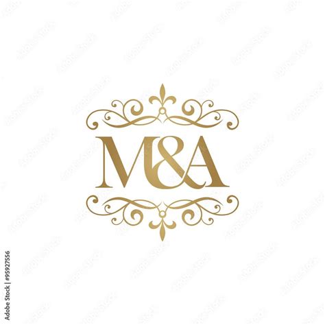 H M Initial Logo Ornament Ampersand Monogram Golden Logo Stock Vector Adobe Stock Initials