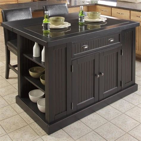 Portable Kitchen Islands With Breakfast Bar Ideas On Foter Black