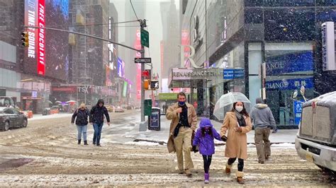⁴ᴷ⁶⁰ Winter Snow Storm In Manhattan New York City ⛄ Asmr Youtube
