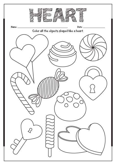 Heart Worksheets For Preschoolers