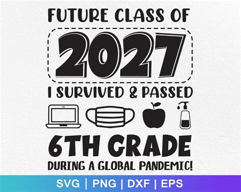 Future Class Of 2027 Svg Png I Survived 6th Grade Svg During Etsy