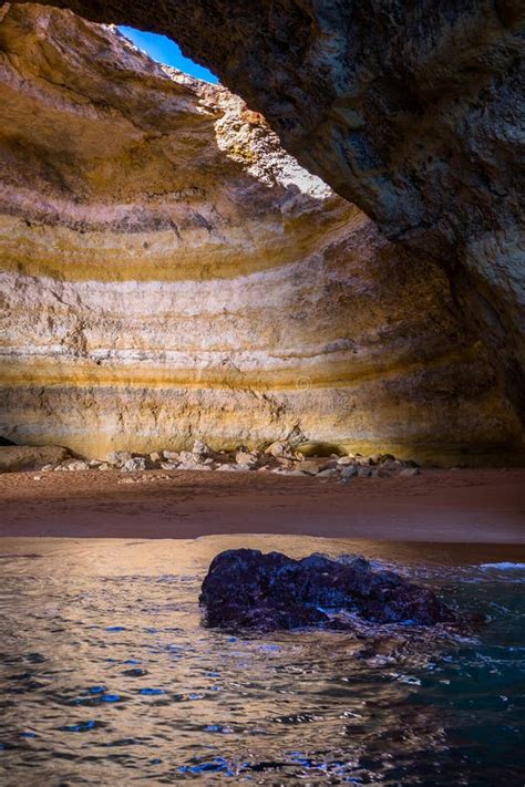 Famous Sea Cave At Benagil Beach In Algarve Portugal Stock Image