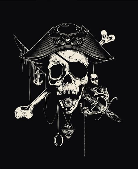 Pirate Jolly Roger Skull On Behance Pirate Art Pirates Skull