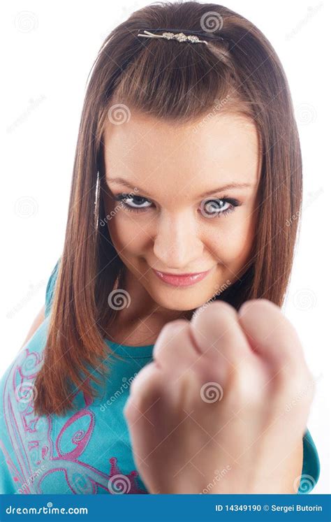 Woman Showing Fists Stock Photo Image Of Black Playful 14349190