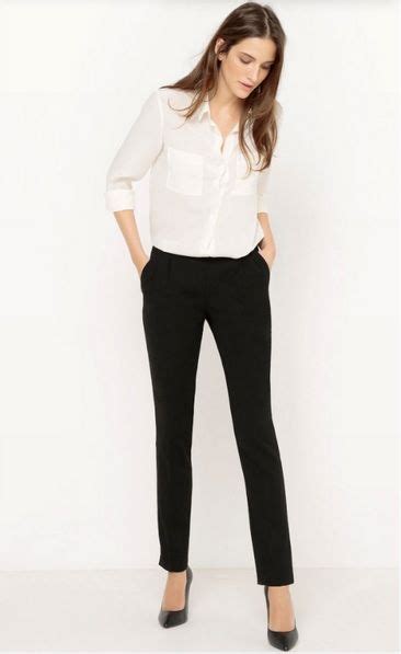 White Shirt Black Pants Black Pumps Spring Business Casual Outfit