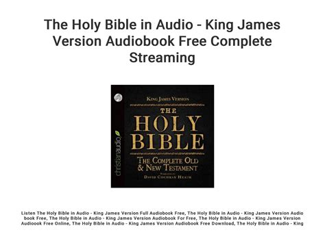 The Holy Bible In Audio King James Version Audiobook Free Complete