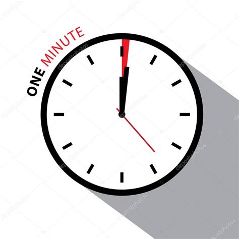 One Minute Clock. Stopwatch Countdown. Vector Clock Face Isolated on ...