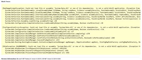 Could Not Load File Or Assembly System Data Dll Or One Of Its Dependencies Is Not A Valid