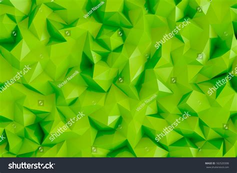 Polygonal Lime Green 3d Triangle Geometric Stock