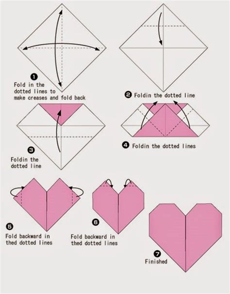 Printable Instructions For Origami Heart Coração Origami Fácil
