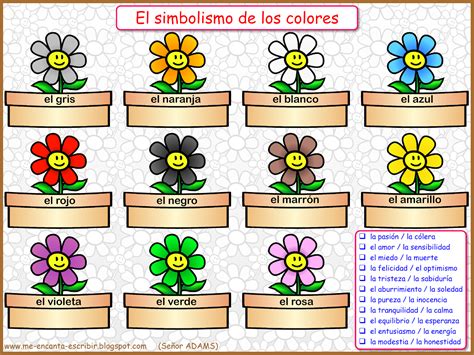 Me Encanta Escribir En Español El Simbolismo De Los Colores