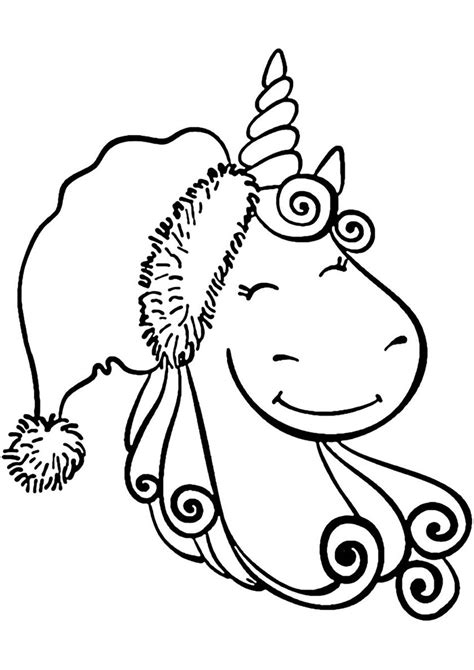 Printable Christmas Unicorn Coloring Pages